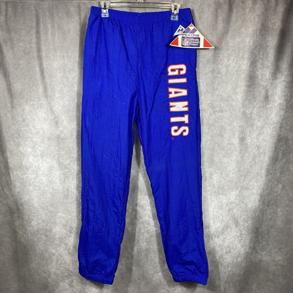 Vintage New York‎ Giants Pants Mens M Blue NFL Football Nylon Windbreaker 90s
